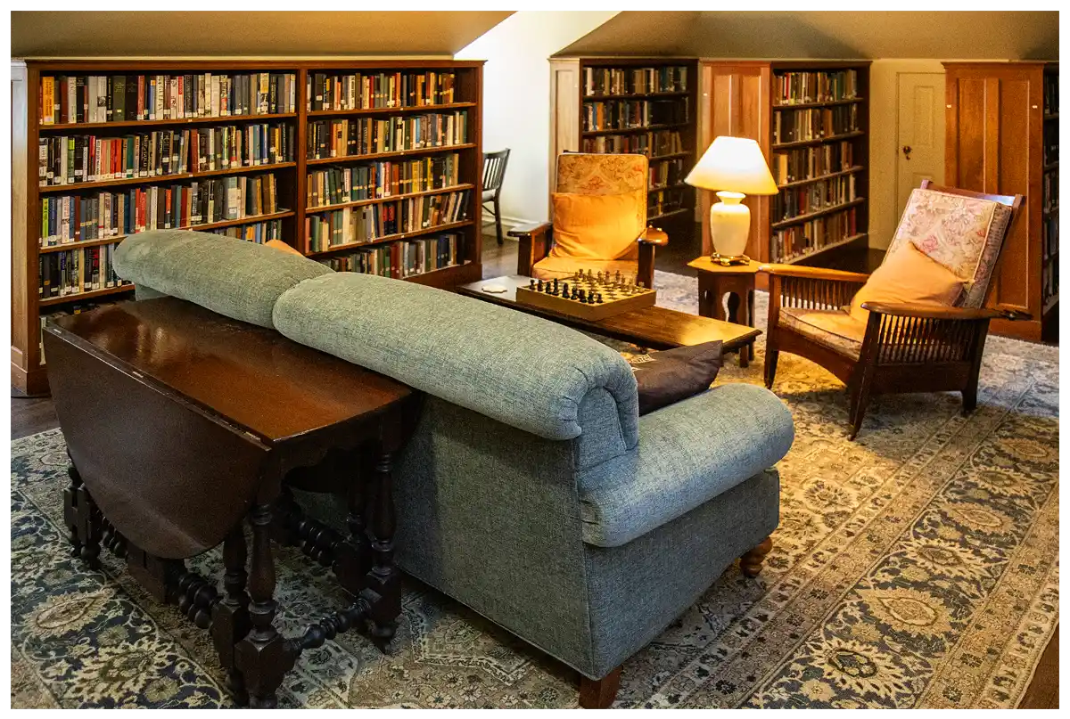 Photo of seating area upstairs at the Athenaeum