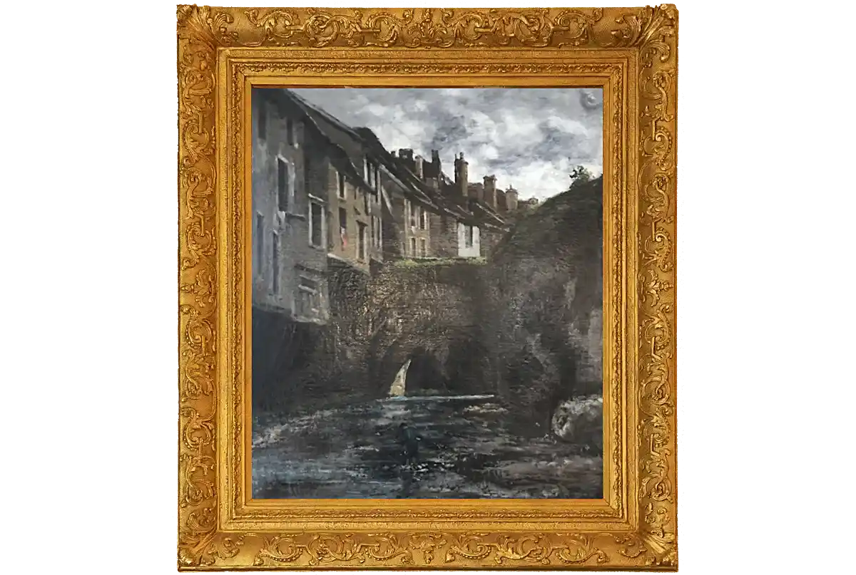 painting - Boy With Hat Fishing in River by Gustave Courbet