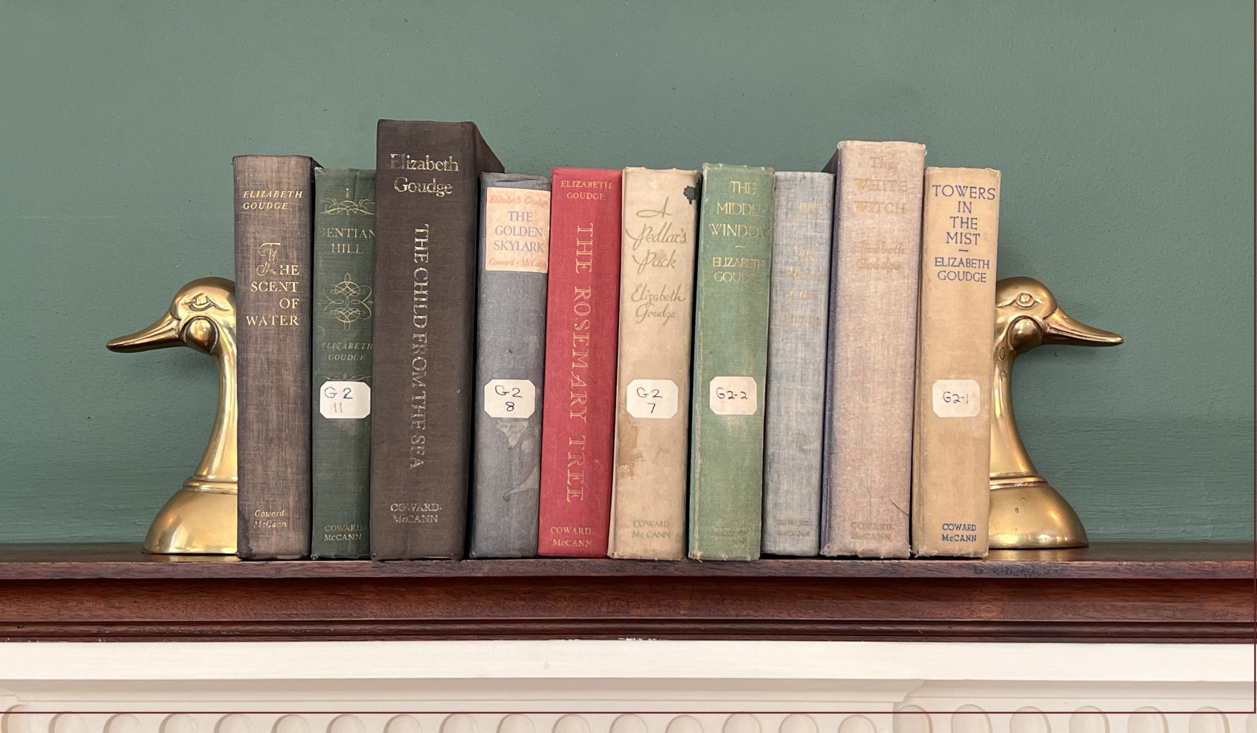 Photo of old books on a book shelf